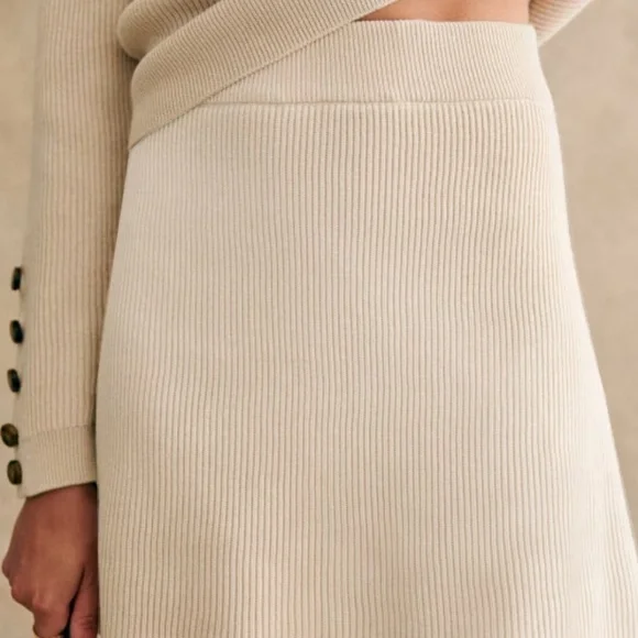 Sezane matching set - Naella skirt + Sami sweater in ecru size xs - Picture 3 of 4